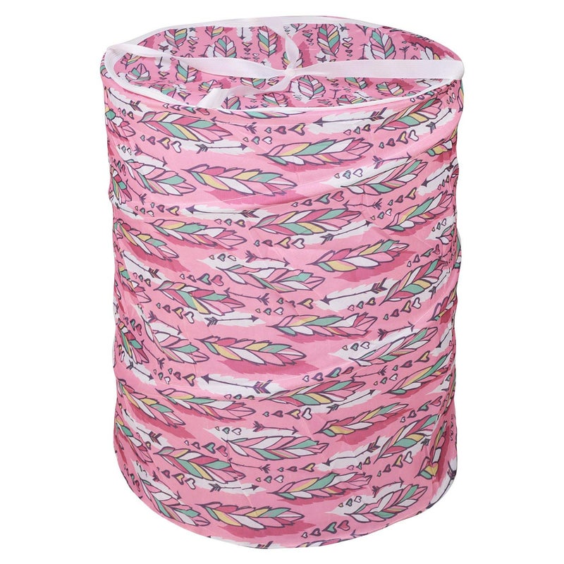 Kuber Industries Round Cloth Foldable Laundry Basket Bag Volume30LMulti Color CTKTCVA34 - Image 3