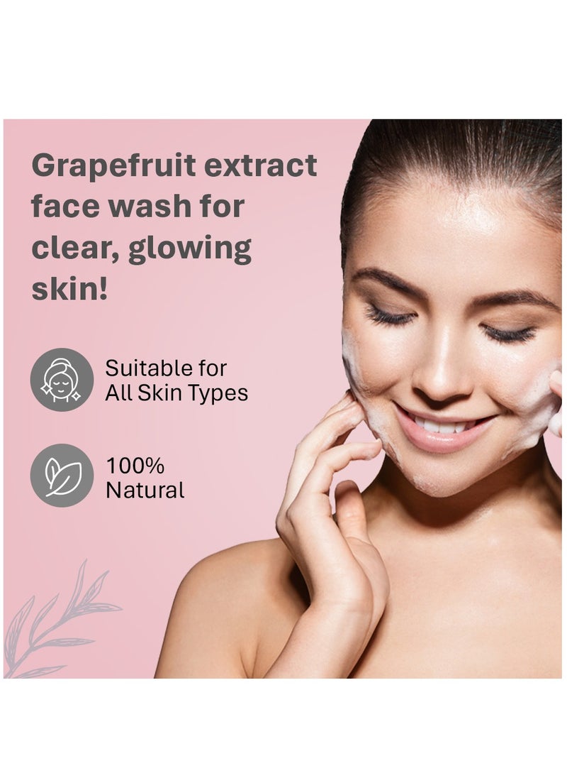 Hair Energy - Hair Energy Deep Cleansing Grapefruit Face Wash | Facial Cleanser with Grapefruit, Neem & Tea Tree | Helps with Dark Spots & Eczema | Brightens Skin | Paraben & SLS Free | 125 ml - Image 1