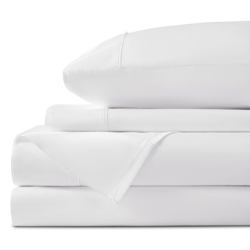 LBRO2M 100 Egyptian Cotton 1200 Thread Count King Size Sheets SetBed Sheet 4 Piece Sets16 inches Deep PocketAll SeasonBedding Super Soft ComforterbleWhite