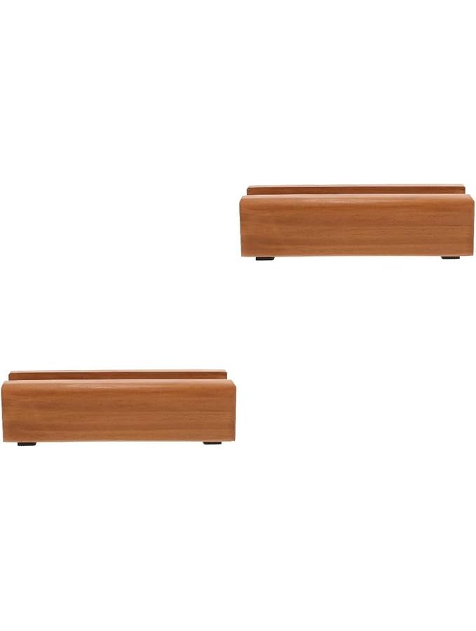 Modern Full Length Mirror Stand Solid Wood Floor Mirror Base Heavy Duty Holder Brown - Image 1