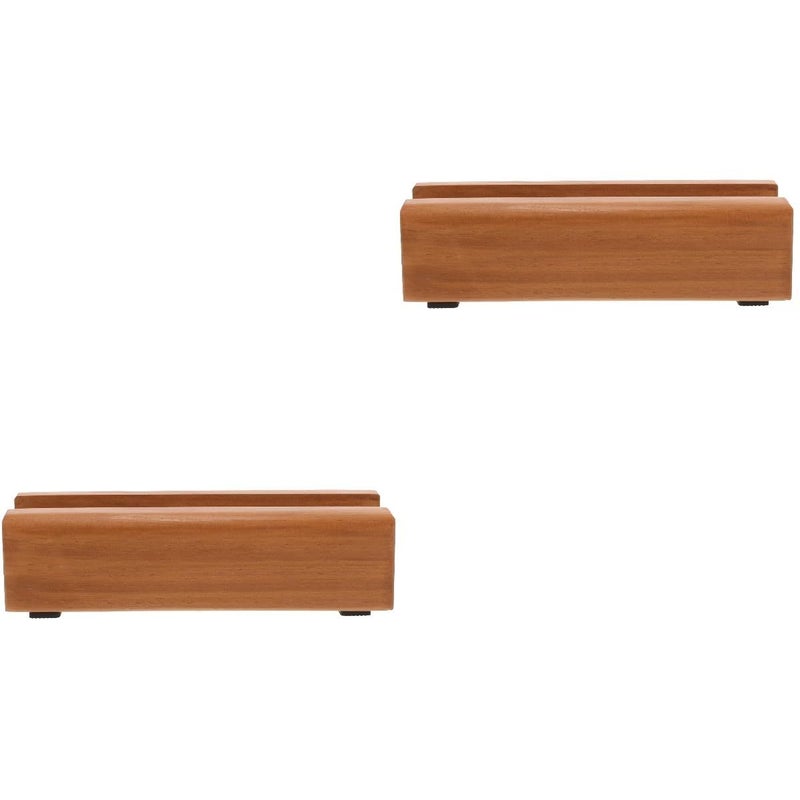 Modern Full Length Mirror Stand Solid Wood Floor Mirror Base Heavy Duty Holder Brown - Image 2