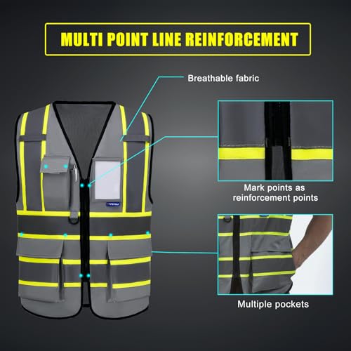 AYKRM 11 colors available grey safety vest - Image 5