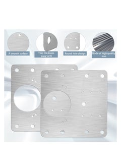 Y&D 10Pcs Cabinet Hinge Repair Plate, Stainless Steel Fixing Plate Bracket Kit, Cupboard Door Mounting Plates with Holes for Furniture Drawer Windows  - Image 3