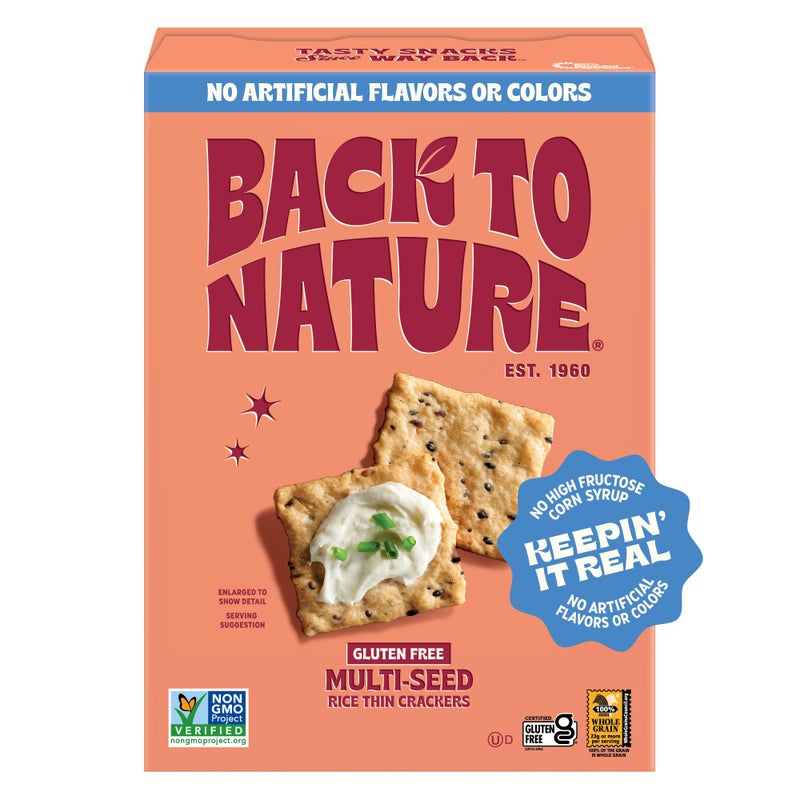 Back to Nature Gluten Free Crackers NonGMO MultiSeed Rice Thins 4 Ounce - Image 3