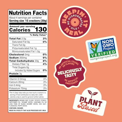 Back to Nature Gluten Free Crackers NonGMO MultiSeed Rice Thins 4 Ounce - Image 5