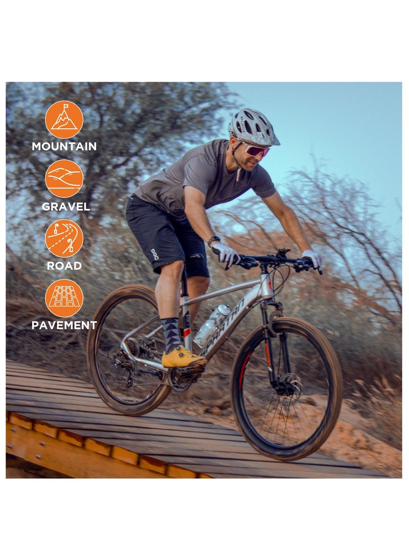 Spartan - Calibre Hardtail Mountain Bicycle| Lightweight Alloy Frame & Rims | Gear | Disc Brakes | Front Suspension Bike And Shimano Shifters | Silver | Size 29 Inches - Image 1