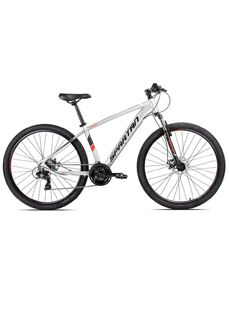 Spartan - Calibre Hardtail Mountain Bicycle| Lightweight Alloy Frame & Rims | Gear | Disc Brakes | Front Suspension Bike And Shimano Shifters | Silver | Size 29 Inches - Image 1