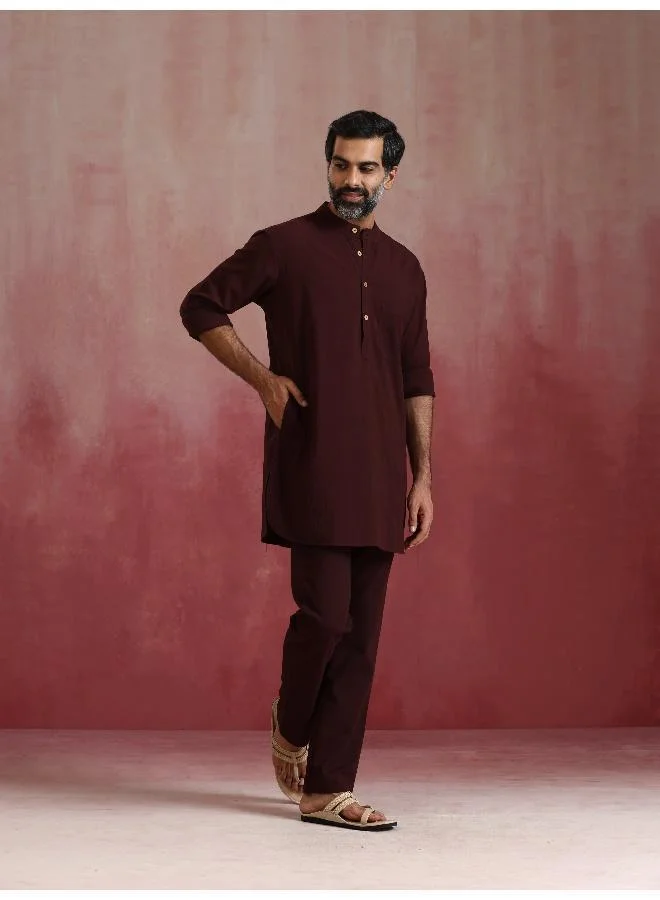 ترو برونز Men's Cola Cotton Mandarin Collar Kurta Co-ord set