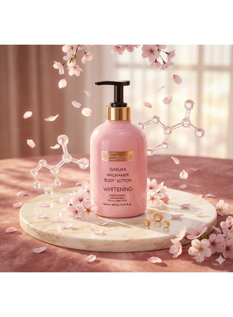 شاويل لوشن تبييض الجسم من شاويل ساكورا نياسيناميد - 500 مل - Image 2