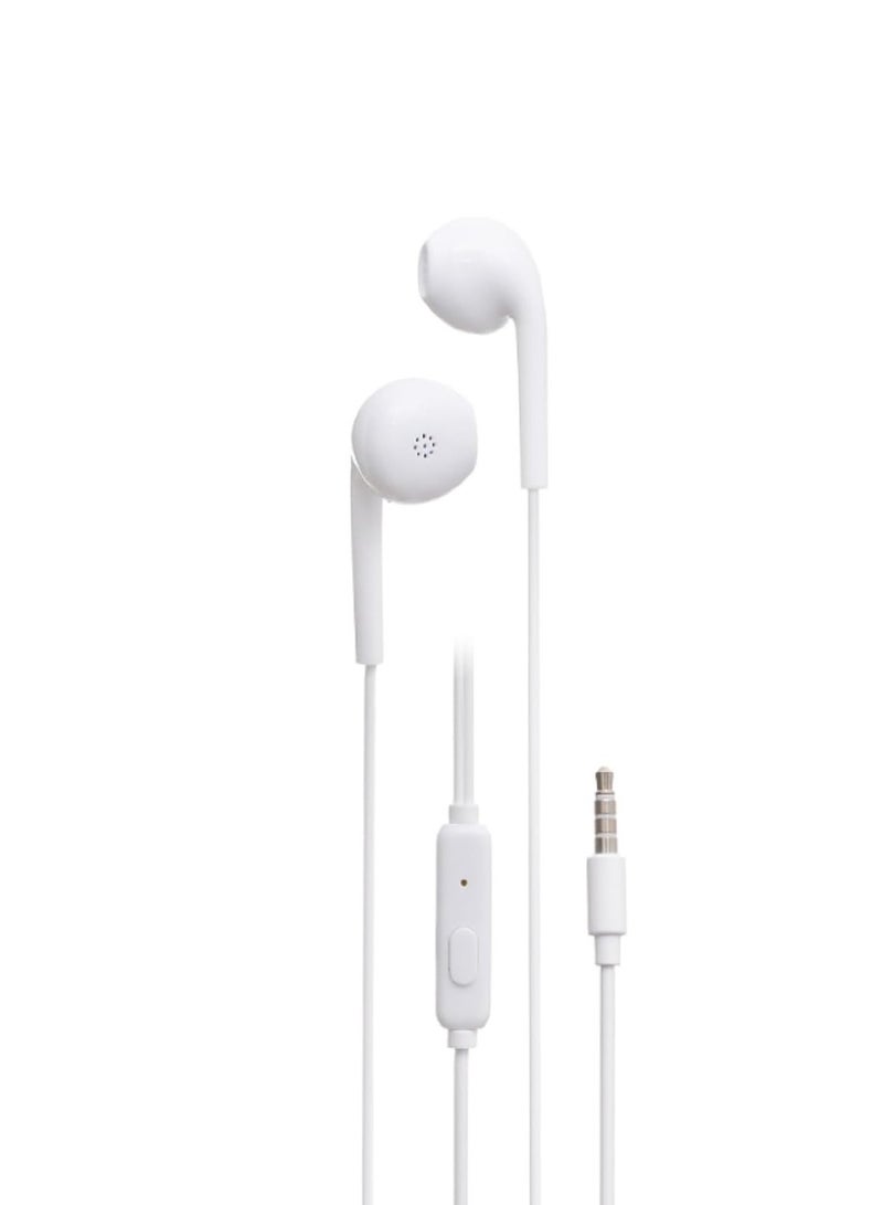 Celebrat G12 Stereo Wired Earphones with Microphone - White - Image 1