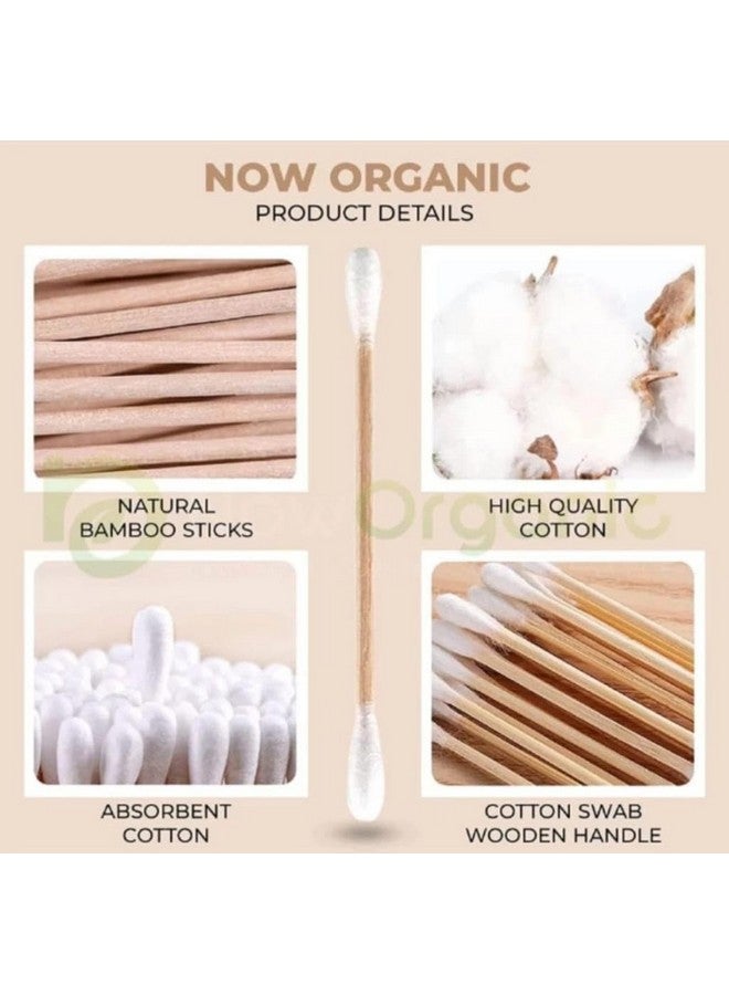 DCELLA DCELLA Bamboo Cotton Ear Buds | Swabs | Multipurpose Double Tip Cotton Earbuds | Swabs with Sustainable Bamboo Better Than Wooden Stick | Cotton Swabs for Ear (100 Sticks, Square Shape) (Pack of 2) - Image 4