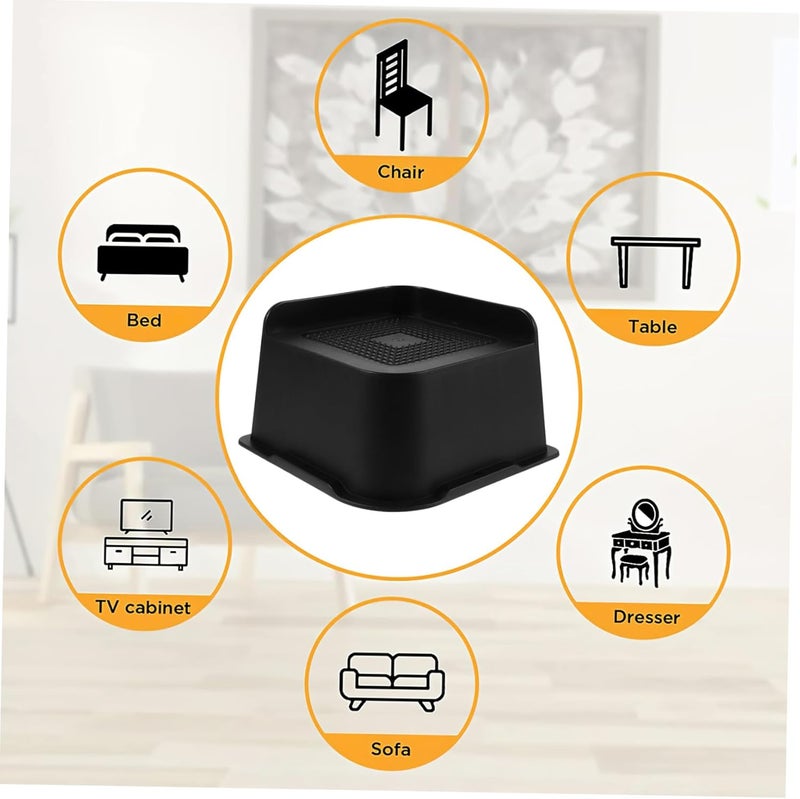 DOITOOL 4pcs Bed Frame Risers Non- Furniture Elevators Height Pads for Sofa Desk Table and Couch Stability for Use - Image 5