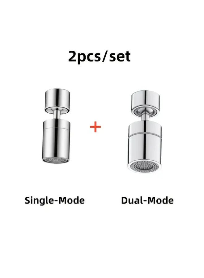 أجهزة تمديد الصنبور المزدوجة المقاومة للرش 360 درجة، قطعتان، تركيب سريع، متين - Image 1