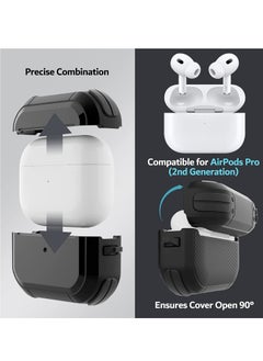 Generic AirPods Pro 2 Case Cover with Keychain Rugged Armor Designed Compatible for Airpods Pro 2nd Case 2022 and Airpods Pro 2019 Case for Women Men Front LED Visible Green  - Image 4