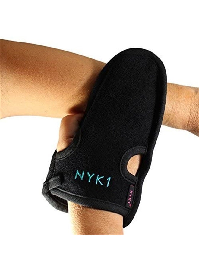 NYK1 secrets NYK1 Exfoliating Glove Exfoliating Body Scrubber (Black) Cleansing Exfoliating Mitt Dead Skin Remover for Body Exfoliator Glove - Exfoliating Gloves for Body and Face Perfect for Home Bath Shower - Image 1