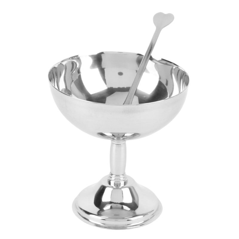 Ice Cream Cup 11CM Large Size Premium 304 Stainless Steel - Vintage Retro Footed Bowl for Home Dining, Dessert, Salad, Pudding Serving - Image 1