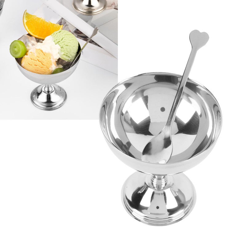 Ice Cream Cup 11CM Large Size Premium 304 Stainless Steel - Vintage Retro Footed Bowl for Home Dining, Dessert, Salad, Pudding Serving - Image 4