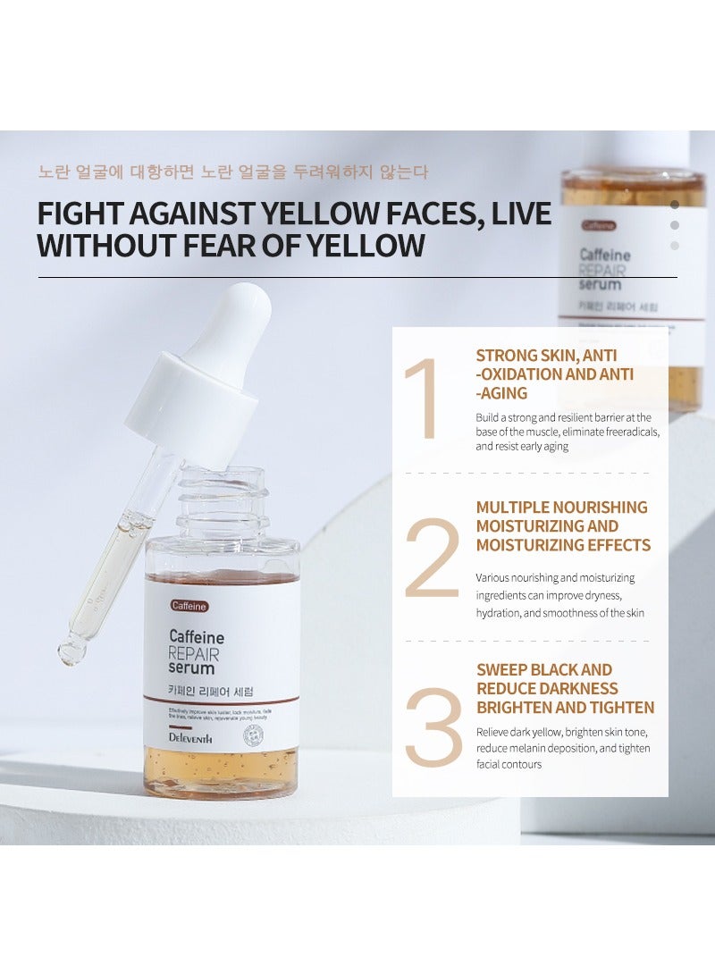 DEleventh Korean Brand Caffeine Repair Face Serum 37ml / with Natural Extracts, Anti-Aging, Reduce Puffiness, Deeply Hydrate, Improve Skin, Fade Fine Lines, Relieve and Revitalize Skin - Image 3