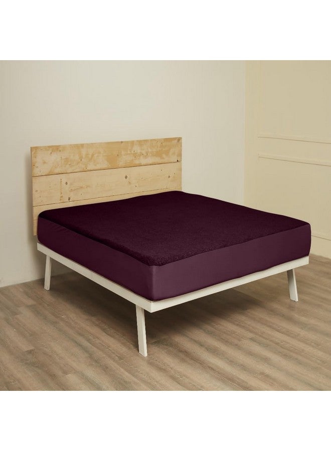 Wakefit Wakefit Cotton Feel Ultra Soft Waterproof Mattress Protector | Breathable - Hypoallergenic Mattresses Cover 75" x 48" - Double, Beetroot - Image 4