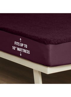 Wakefit Wakefit Cotton Feel Ultra Soft Waterproof Mattress Protector | Breathable - Hypoallergenic Mattresses Cover 75" x 48" - Double, Beetroot  - Image 3