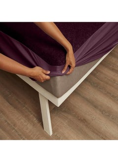 Wakefit Wakefit Cotton Feel Ultra Soft Waterproof Mattress Protector | Breathable - Hypoallergenic Mattresses Cover 75" x 48" - Double, Beetroot  - Image 1