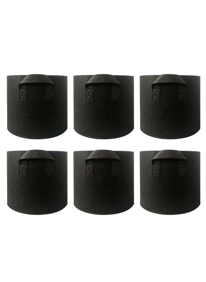 Loquat 6Pcs Plant Bags 5 Gallon Black Non-Woven Fabric with Handle Garden Grow Pot black 28.00 * 5.00 * 26.00cm  - Image 3
