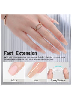 Aokitec Gel Builder Aokitec 15Ml Building Nail Gel Polish For Strengthener Gel,Extension Gel,Rhinestone,Base Coat,False Nail Tips Glue Gel In A Bottle With Brush Soak Off Uv Led Gel Nail  - Image 3