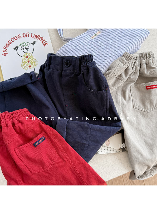 Autumn Huzhou Zhili Children's Clothing, Children's Autumn Style Washed Cotton Work Pants, Girls' And Boys' Pants - Image 2