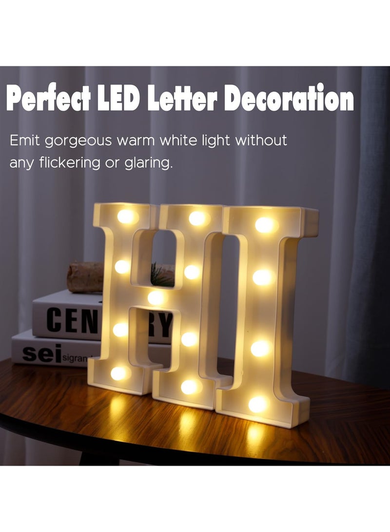 "I" Alphabet LED Marquee Letter Light Up Plastic Letters Standing Hanging Sign, Alphabet Letter For Wedding Birthday Party Home Decoration Battery Operated White 22cm - Image 5