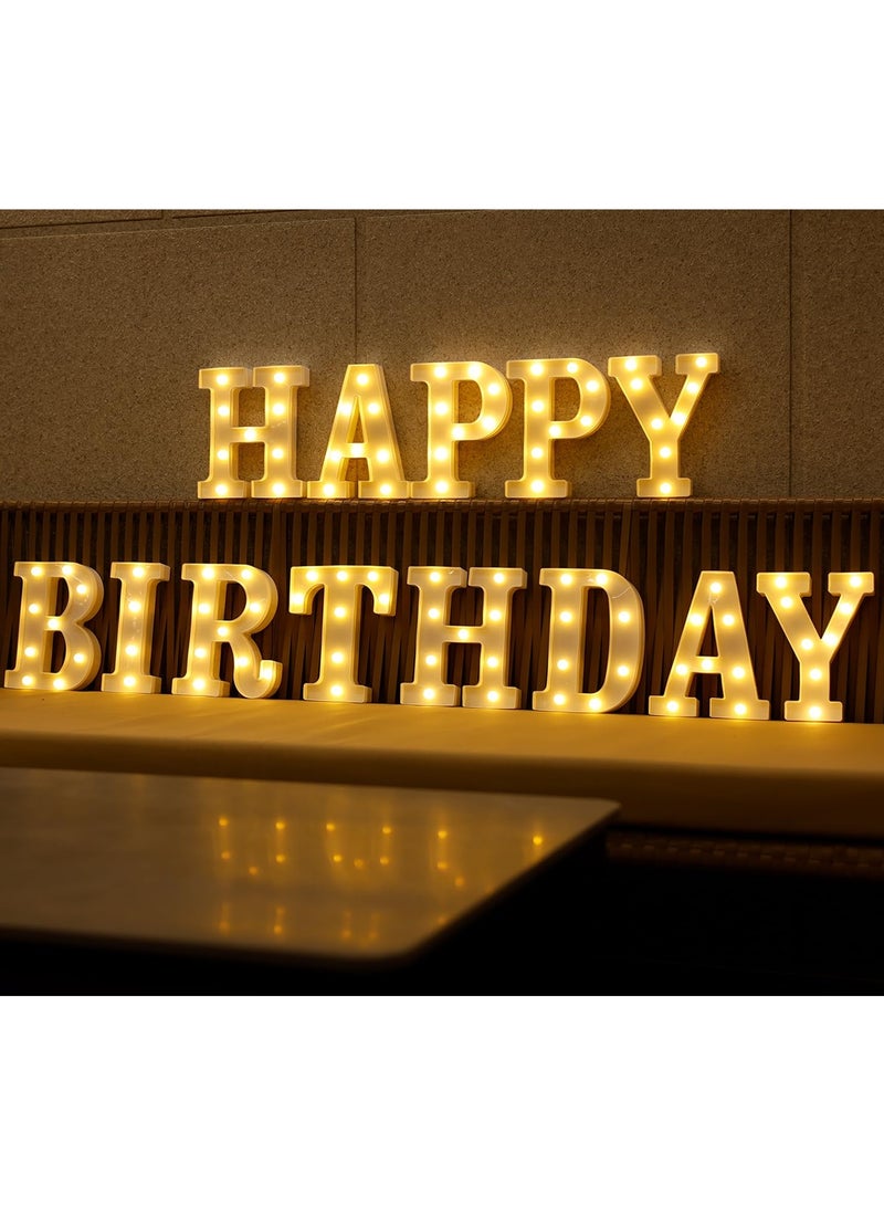 "I" Alphabet LED Marquee Letter Light Up Plastic Letters Standing Hanging Sign, Alphabet Letter For Wedding Birthday Party Home Decoration Battery Operated White 22cm - Image 4