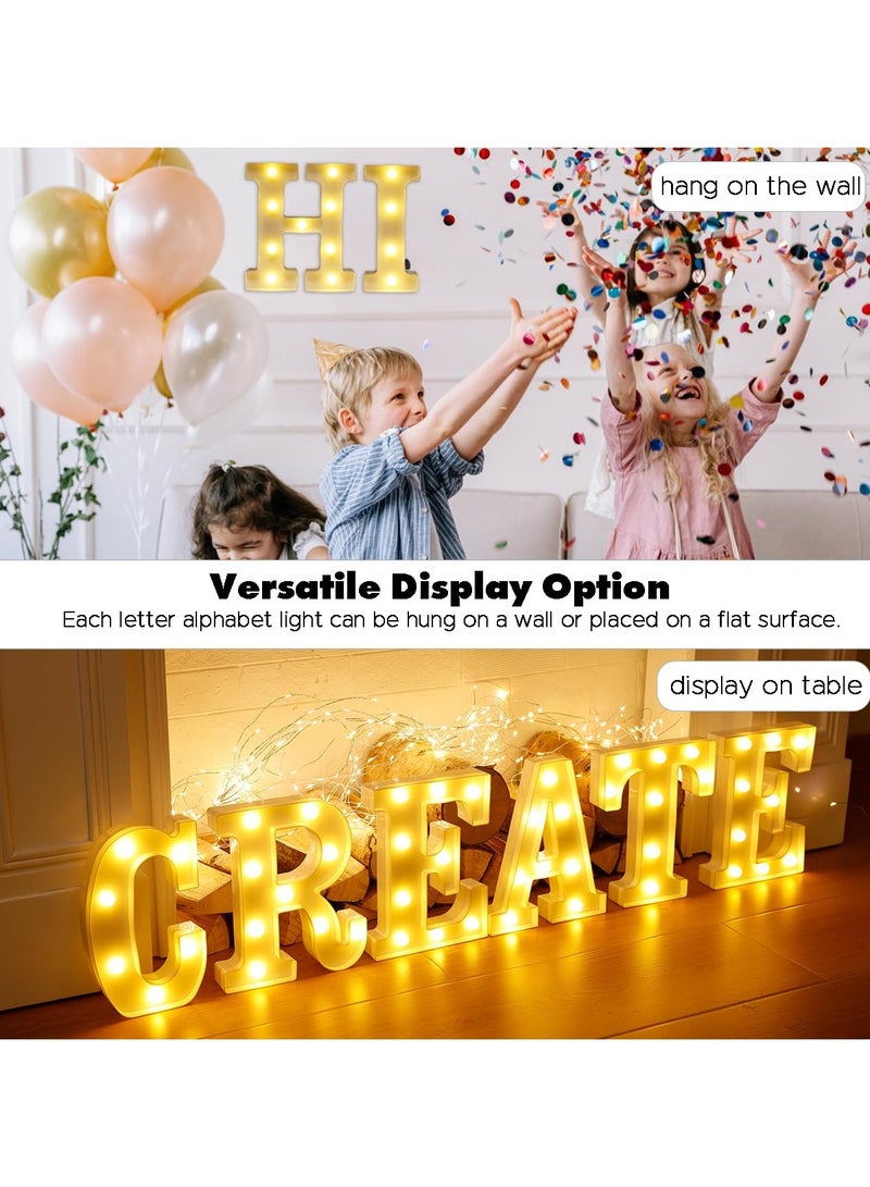 "I" Alphabet LED Marquee Letter Light Up Plastic Letters Standing Hanging Sign, Alphabet Letter For Wedding Birthday Party Home Decoration Battery Operated White 22cm - Image 2