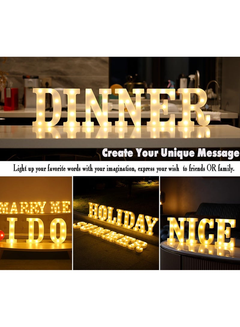 "I" Alphabet LED Marquee Letter Light Up Plastic Letters Standing Hanging Sign, Alphabet Letter For Wedding Birthday Party Home Decoration Battery Operated White 22cm - Image 3
