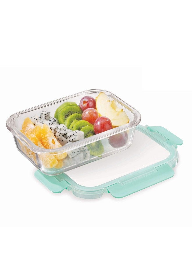 Allo FoodSafe Glass Containers with Lids with Break Free Lock, Oven Microwave Safe Containers, High Borosilicate Meal Prep Glass Food Storage Containers for Kitchen, 1040ml, Rectangle - Image 1