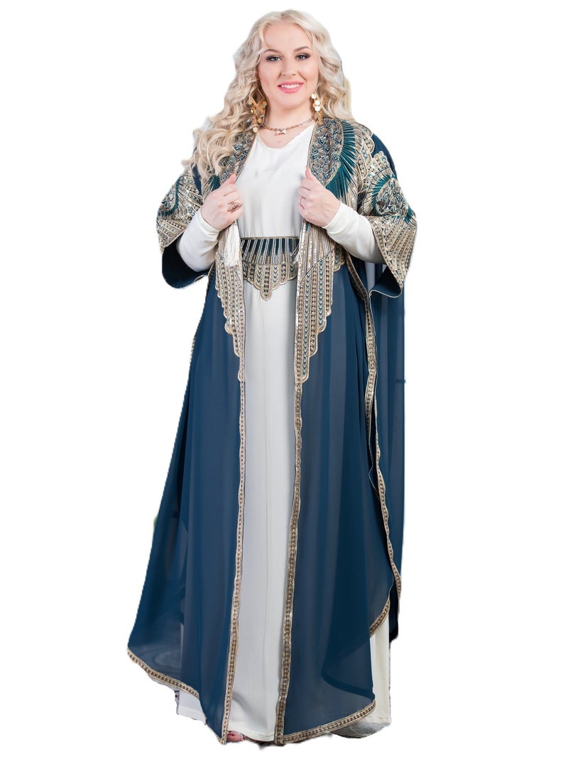 LINA FASHION Royal two-piece abaya for occasions - Image 3