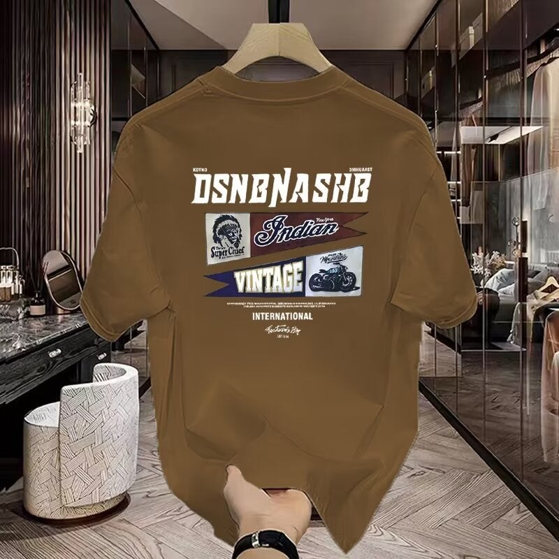 Korean Style 2024 Short-Sleeved T-Shirt Men'S Trendy Casual Half-Sleeved Top Loose Casual Trendy Brand T-Shirt - Image 2