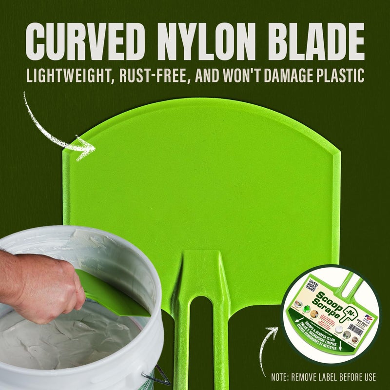 Buddy Tools LLC Buddy Tools Scoop-N-Scrape - Efficient Bucket Scoop for 5-Gallon - Lightweight and Durable Curved Bucket Trowel - Made with Heavy-Duty Nylon - Scrapes Clean, No More Shavings - Image 3