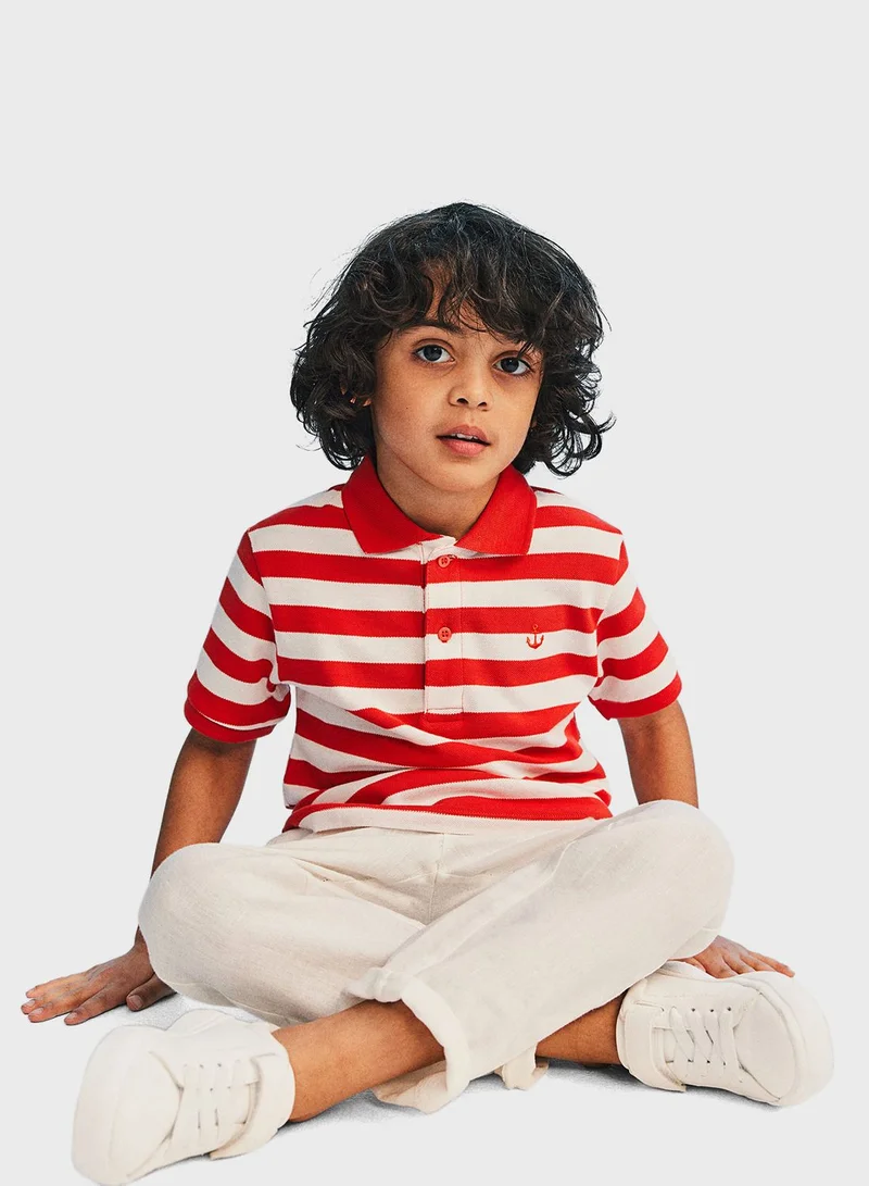 اتش اند ام Kids Striped Polo Shirt