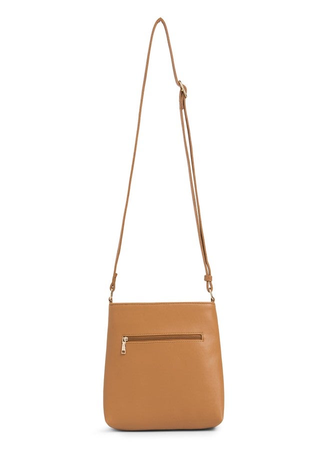 Caprese Viva Medium Sling Bag for Women with Adjustable Strap & Zipper Closure for Comfortable Wear | Versatile Handbag for Everyday Use, Travel, and Special Occasions (Tan) - Image 5