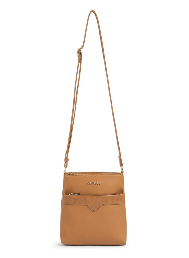 Caprese Viva Medium Sling Bag for Women with Adjustable Strap & Zipper Closure for Comfortable Wear | Versatile Handbag for Everyday Use, Travel, and Special Occasions (Tan) - Image 1