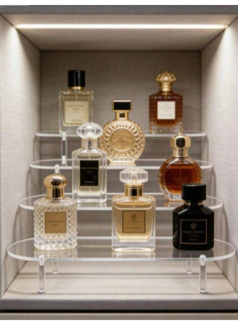 استاند اكريلك شفاف، منظم عطور أربعة مستويات، ستاند عطور شفاف، حامل عرض أكريليك للكب كيك، والتماثيل، والحلويات، والعطور،والمقتنيات - Image 3