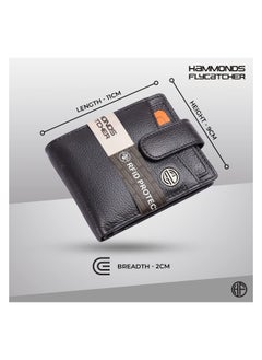 HAMMONDS FLYCATCHER HAMMONDS FLYCATCHER Genuine Leather Wallet for Men - RFID Protected Leather Purse for Men, Money Purse for Men - 5 Card Slots, Coin Pocket, Hidden Pockets, Metal Snap Button - Grey  - Image 3