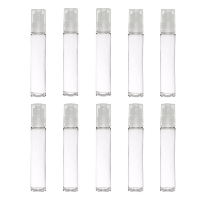 PHARCOS PHARCOS Pet Plastic Transparent Roll On Beauty Bottle Food Grade Material For Refillable Essential Oils Lip Balm Eye Roller Leak Proof Pack Of 10 10Ml  - Image 1