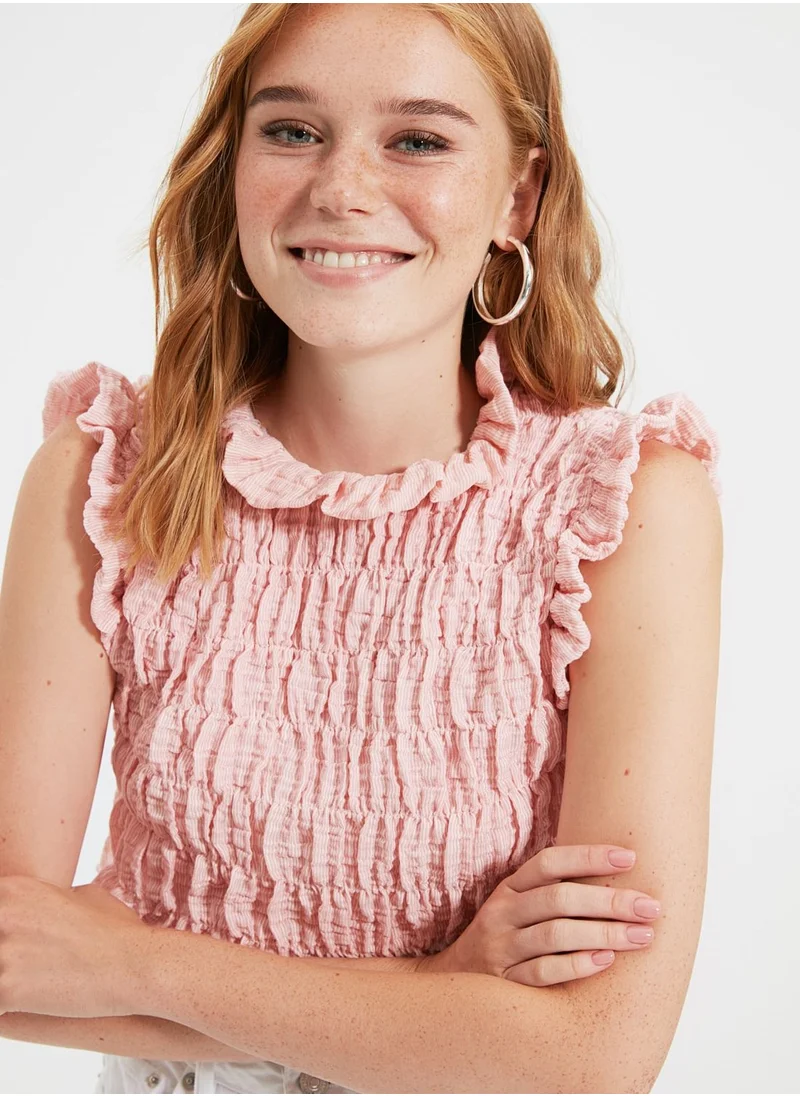 trendyol Ruffle Detail Knitted Top