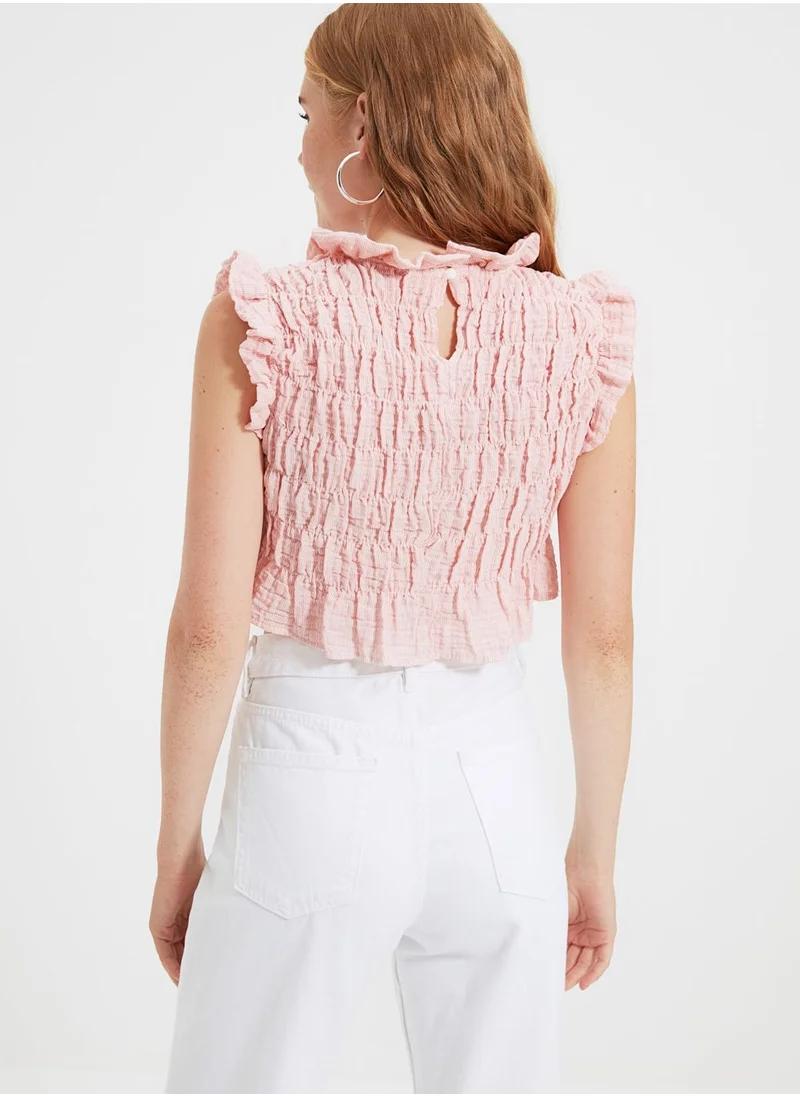 trendyol Ruffle Detail Knitted Top