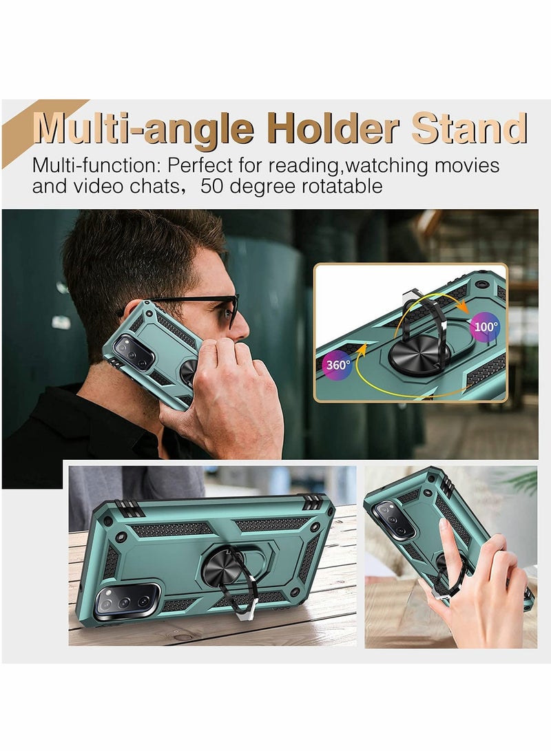 Barakah Compatible for Samsung Galaxy S20 FE 5G Case Rugged Military Grade Shockproof Anti-Drop Phone Case S20 FE Cover Case Ring Holder - Image 5