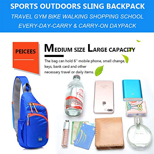 Peicees Small Sling Backpack Waterproof Unisex Shoulder Bag Chest Crossbody Daypack - Image 4