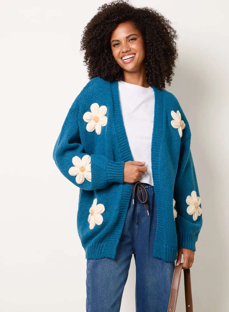 بلو فانيلا Daisy Large Flower Cardigan