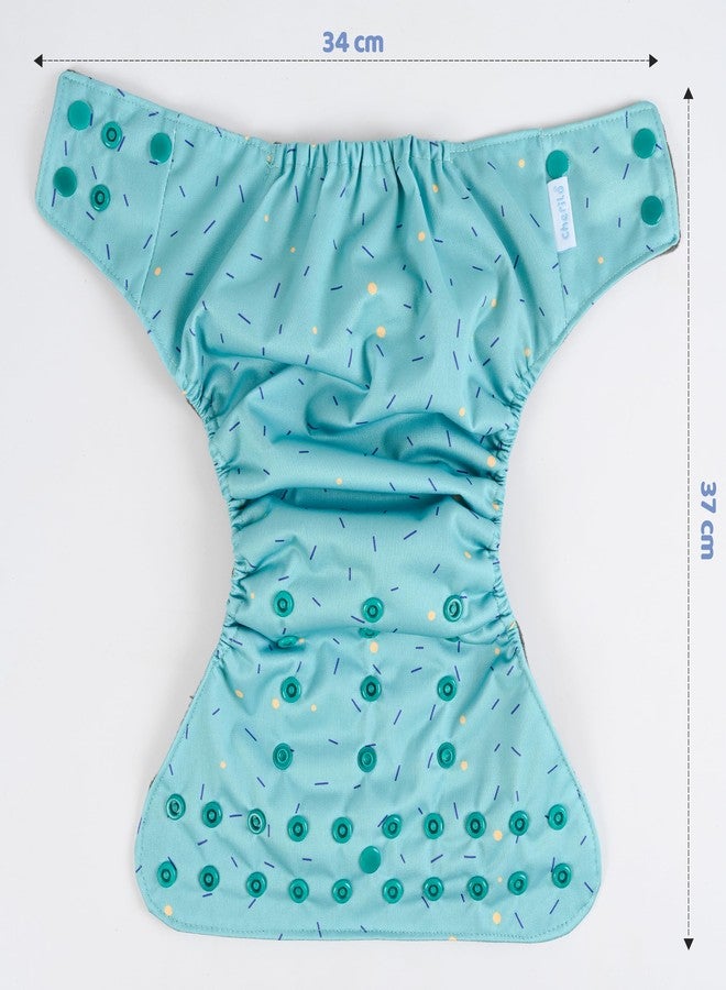 Cherilo Reusable Cloth Diaper for New Born Baby 0 to 3 years, Leakproof, Washable Cloth Diapers, No Side Leakage, Adjustable Free Size Pocket Diaper (Starlink Pattern Diaper + 1 Insert) - Image 2