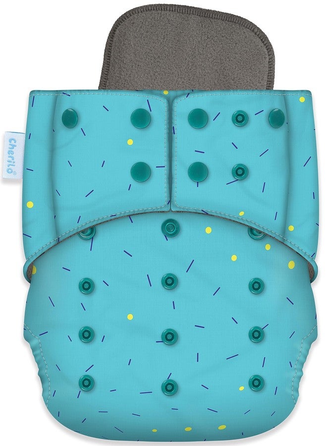 Cherilo Reusable Cloth Diaper for New Born Baby 0 to 3 years, Leakproof, Washable Cloth Diapers, No Side Leakage, Adjustable Free Size Pocket Diaper (Starlink Pattern Diaper + 1 Insert) - Image 1