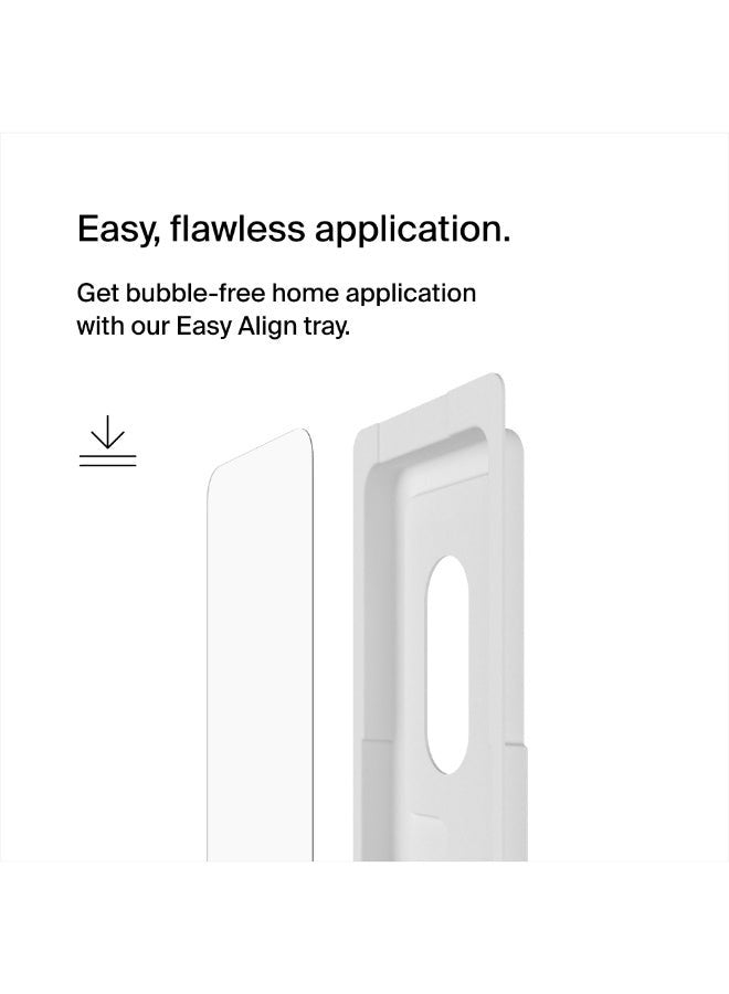 belkin Screenforce Ultraglass 2 Treated Iphone 15 Screen Protector, Scratch-Resistant, 9H Hardness Tested Glass, Slim Design, Full Screen Coverage, Includes Easy Align Tray For Bubble-Free Application Clear - Image 2